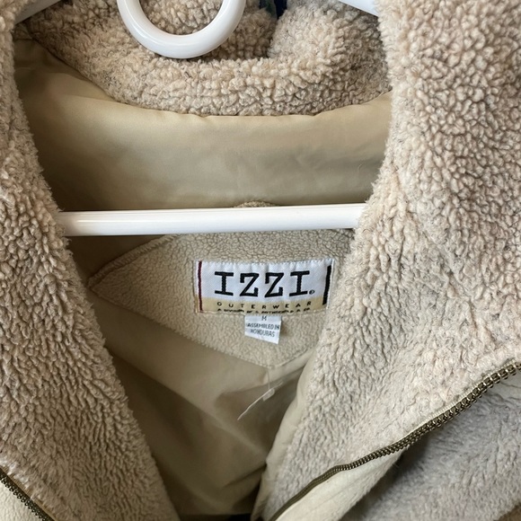 Rothschild Plush women’s M IZZI hooded‎ coat Cream zipper w/drawstring waist - Picture 6 of 8